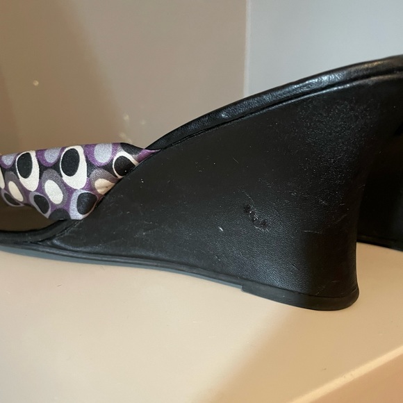 Maurices Wedge Black Sandals with soft purple straps Size 10 - Picture 6 of 10